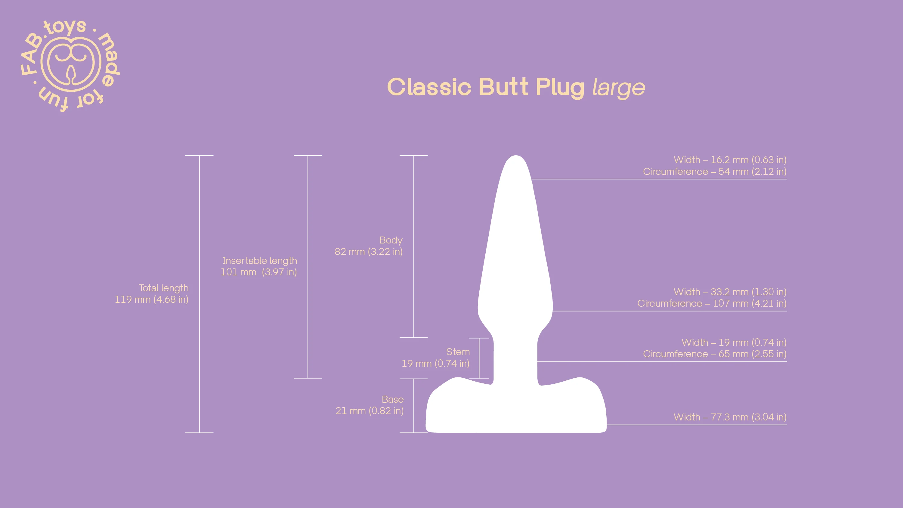 Classic Butt Plug Large Size Guide