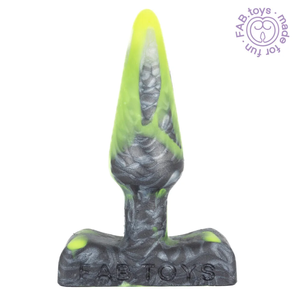 Classic Butt Plug - large in Glow in dark Yellow, Peral White and Black