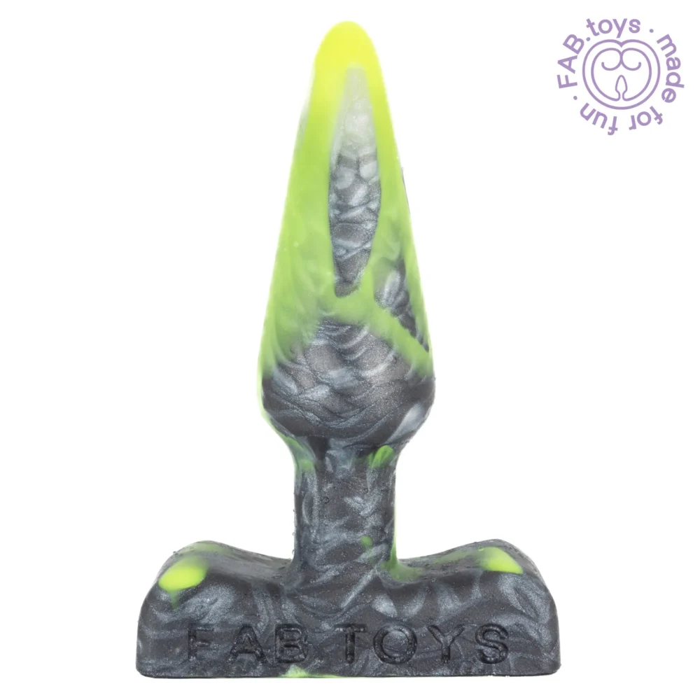 Classic Butt Plug - large in Glow in dark Yellow, Peral White and Black