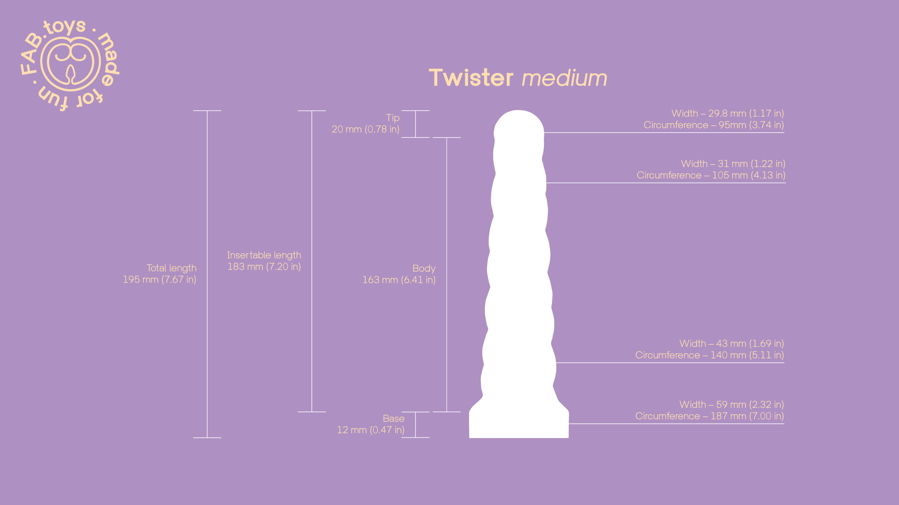 The Twister medium - size guide