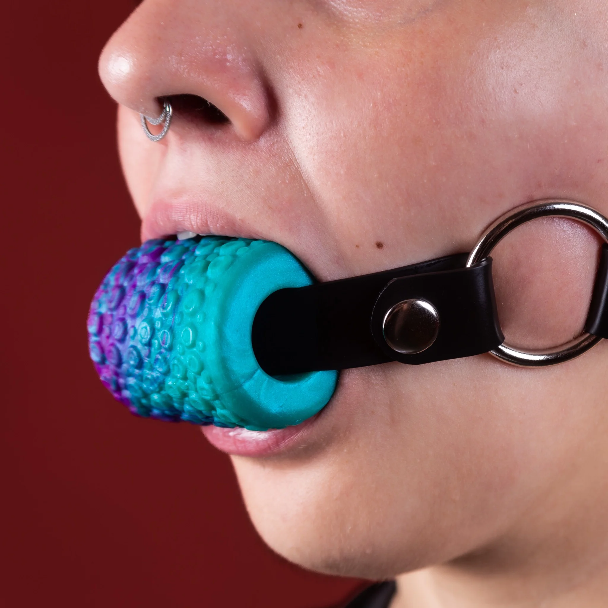 SILICONE TEXTURED SOLID BALL GAG 